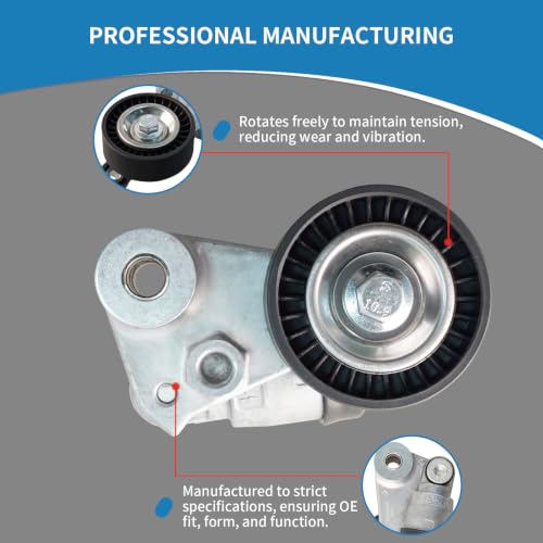 39104 Engine Belt Tensioner Serpentine Belt Drive Idler Pulley Kit - size: 90K-39104