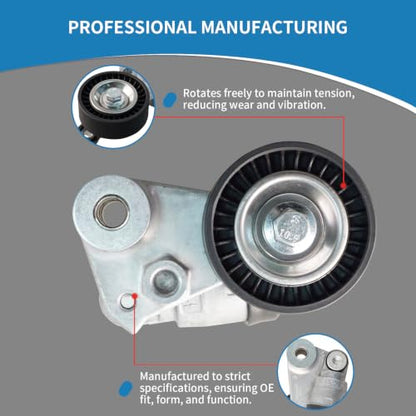 39104 Engine Belt Tensioner Serpentine Belt Drive Idler Pulley Kit - size: 90K-39104