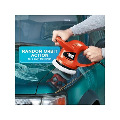 BLACK+DECKER 6" Buffer Polisher, Orbital Car Polisher with Wool and Foam Bonnets (WP900) - size: 6-Inch