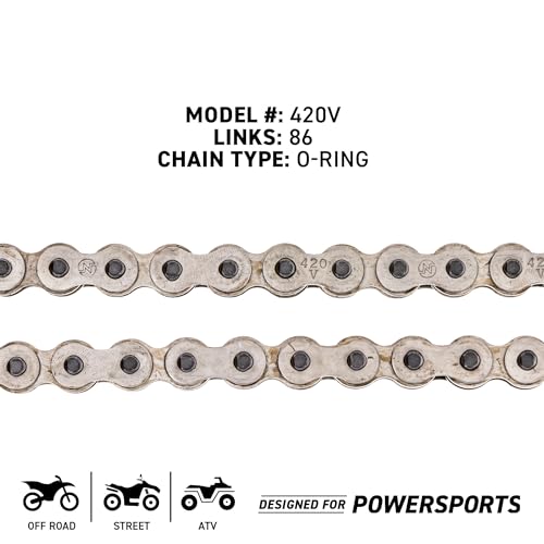 NICHE Drive Sprocket Chain Combo for Kawasaki KLX110 Suzuki DRZ110 Front 14 Rear 33 Tooth 420V O-Ring 86 Links - size: O-Ring Chain