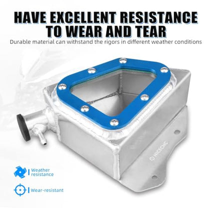 NICECNC Aluminum Radiator Tank, Reservoir Expansion Tank, Blue - color: Blue