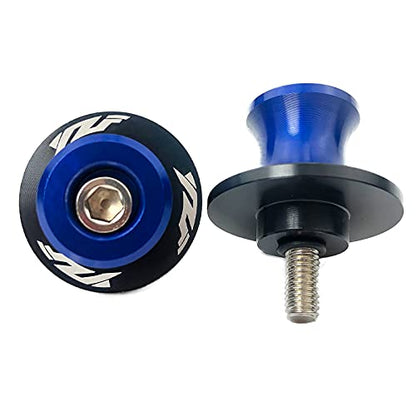 6MM M6 X 1.5 Motorcycle Swing arm Sliders Spools CNC Swing Arm Stand Screws 2PCS for Yamaha YZF R1 R3 R6 R25 R125 R6S 600R 750R (Blue) - color: Blue