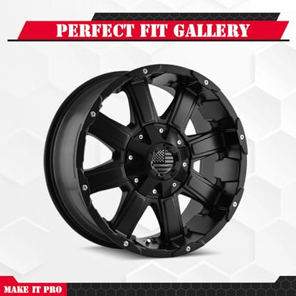 KitsPro Center Cap for Mayhem C108010C01 C806803-2CAP Rim — Matte Black with American Flag, Pack of 1 - color: Matte Black with American Flag, size: Mayhem C108010C01 / C806803-2CAP