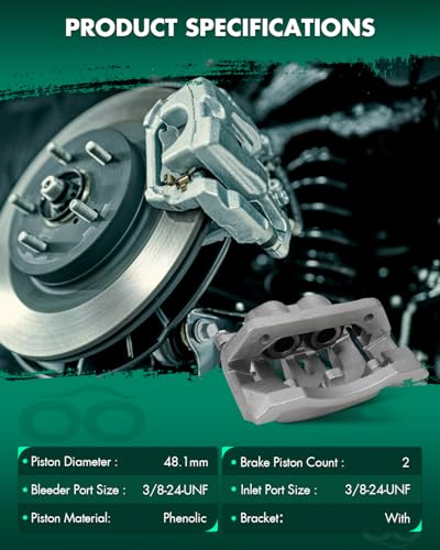 SCITOO Rear Left Disc Brake Caliper With Bracket 18B5077 Silver - size: Rear Driver[18B5077]