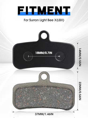 JFG RACING Electric Dirt Bike Front & Rear Brake Pads for Surron LBX,1 Pcs - color: Grey, size: 1