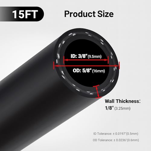 EVIL ENERGY 3/8" Heater Hose Coolant Radiator Straight 100PSI SAE 20R3 15FT Black - size: 3/8 15FT