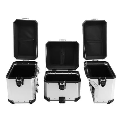 TCT-MOTORPARTS Pannier Saddle Bags Trunk Luggage Box Fits for BMW R1200GS 13-18 R1250GS 19-24 23 - color: Chrome Saddlebags (48L)+Trunk (38L)