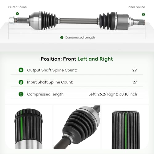 2 pcs Front CV Axle Shaft Assembly for L4 2.5L 66-6262 66-6264