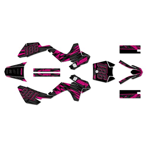 Graphics Kit for SSR SR70, SR110, and SR125 (2021+) Twitch Series Magenta 21 Mil - Pro Edition - Dirt Pit Bike Motorcycle Sticker, Dirtbike Racing Decal Motocross Accessories no-Plastics - color: Magenta, size: 21 Mil - Pro Edition