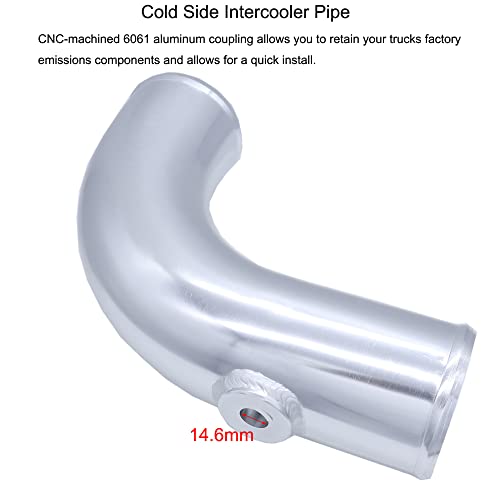 MOCW 3.5" Cold Side Intercooler Pipe Kit & Boot Upgrade Kit Compatible with 2011-2016 Ford 6.7L Powerstroke Diesel F-250 F-350 F-450, Silver