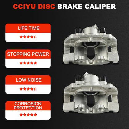 cciyu Front Left & Right Disc Brake Calipers Assembly 19B1619A 19B1618A - size: Front[19B1619A+19B1618A]