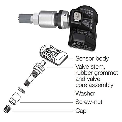 Autel TPMS Sensors Set of 4, 315MHz/433MHz OE Press-in Mx Sensor, (Metal)