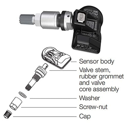Autel TPMS Sensors Set of 4, 315MHz/433MHz OE Press-in Mx Sensor, (Metal)