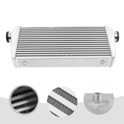 Universal Mount Intercooler 31x12x4" 3" Inlet & Outlet One Side Top Polished Intercooler Aluminum Intercooler Front Mount Intercooler for All Cars 1000HP - color: 31x12x4" 3"