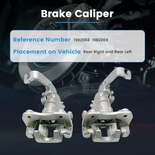 2 Pcs Brake Calipers Fit for 1998-2007 Honda Accord 2004-2008 Acura TSX, Left & Right Rear Disc Brake Calipers w/Bracket Replace for 19B2068 19B2069 - size: 19B2068+19B2069