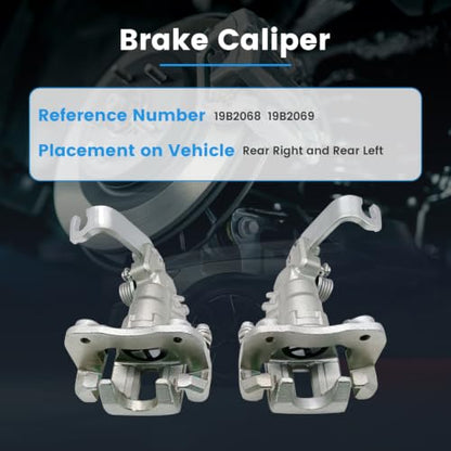 2 Pcs Brake Calipers Fit for 1998-2007 Honda Accord 2004-2008 Acura TSX, Left & Right Rear Disc Brake Calipers w/Bracket Replace for 19B2068 19B2069 - size: 19B2068+19B2069