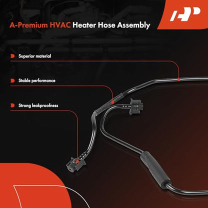A-Premium Upper HVAC Heater Hose Pipe Line Assembly with Protective Sleeve