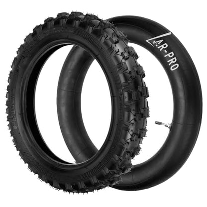2.5-10" Off-Road Tire and Inner Tube Set - Dirt Bike Tire with 10-Inch Rim and 2.5/2.75-10 Dirt Bike Inner Tube Replacement Compatible with Honda CRF50/XR50, Suzuki DRZ70/JR50, and Yamaha PW50