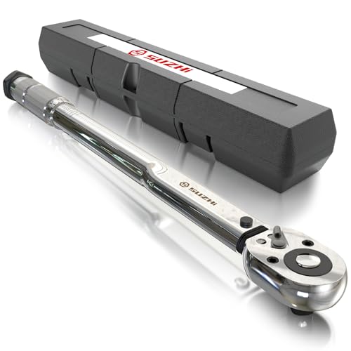 SuZhi 3/8 Inch Drive Click Torque Wrench 10-80 ft.lbs/13.6-108.5 N.m, 14'' Length, High Accuracy for Car & Motorcycle, Spark Plug, Oil Change, Intake Manifold