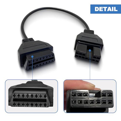 OBD1 to OBD2 Adapter for Mitsubi shi 12 Pin Diagnostic Cable Connector - style: Fit for Mitsubi-shi 12pin