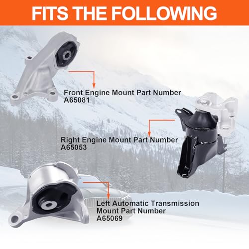 Engine Motor Mount Compatible with CR-V 2015-2016 L4 2.4L, Replacement for A65081 A65053 A65069 - size: CR-V 15-16 2.4L