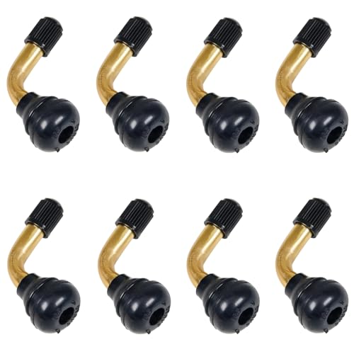 PVR70 Tubeless Tire Valve Stem 8 Pack, 90 Degree Angled Brass Snap-in
