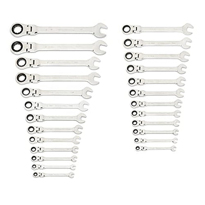 GEARWRENCH 25-Pc. Flex Combination Ratcheting Wrench Set, SAE/MM - 86730 - size: 25 PC