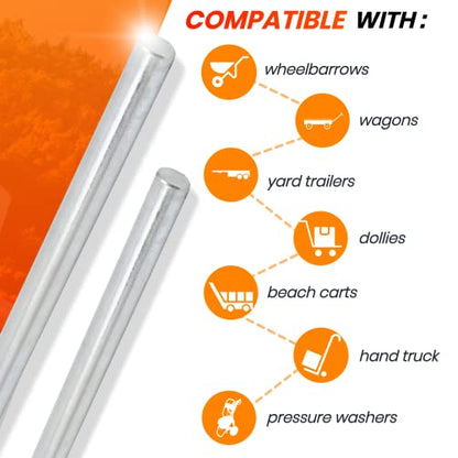 AR-PRO (2-Pack) 3/4” x 36” Zinc Plated Steel Rods Designed for Use as an Axle Shaft on Hand Trucks Dollies Wagons 4005BC Wheelbarrows - size: 3/4”x36”