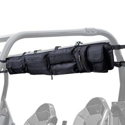 Larswon Heavy-Duty UTV Roll Cage Storage Bag Organizer - 7-Pocket Water Resistant Gear Bag Compatible with Polaris RZR, Can-Am, Honda Talon, Yamaha, ATV & Golf Carts Black - color: Black