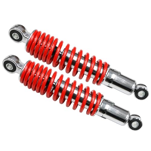 10" 260mm Front Shock Absorbers 400lbs Load for Go Kart, ATV, UTV, Drift Trike, Golf Cart, Quad, Buggy, Pit Bike, Lawn Mower – Heavy-Duty Red Suspension Set (No Mounting Base) - color: No Mounting Base