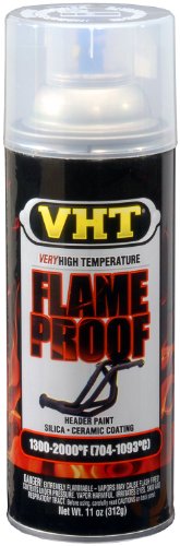 VHT SP115-6PK Flameproof Coating Very High Heat Spray Paint – Clear Satin Finish – 11 oz Aerosol Can, 6 Pack