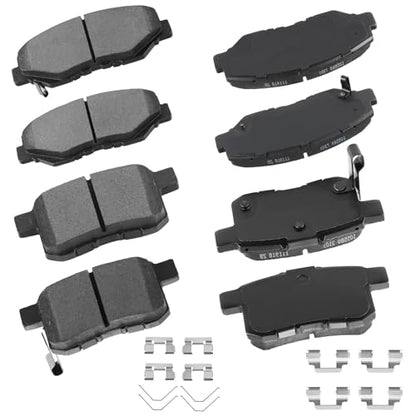 cciyu D958 D1451 Brake Pads w/Hardware Front Rear Disc Brake Pad Set - size: Front[D958] + Rear[D1451]