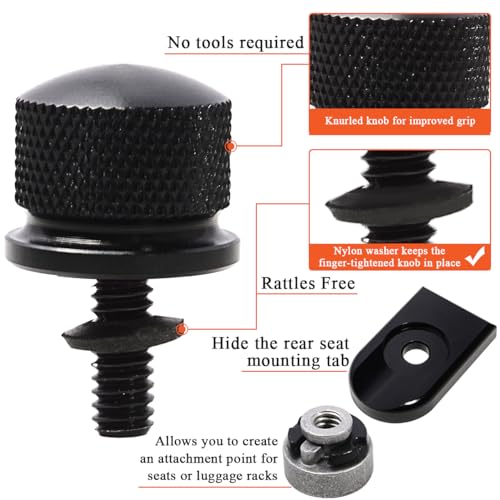 FOVPLUE Quick-Release Fender Seat Hardware Kit for Harley FLT Touring - color: BLACK BOLT/CAP/NUT/WASHER