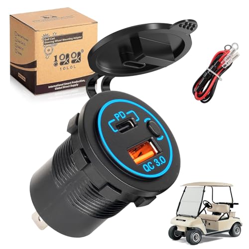 10L0L 12V/24V USB & Type-c Outlet Quick Charge 3.0 for Golf Cart UTV Boat - color: USB & Type-c