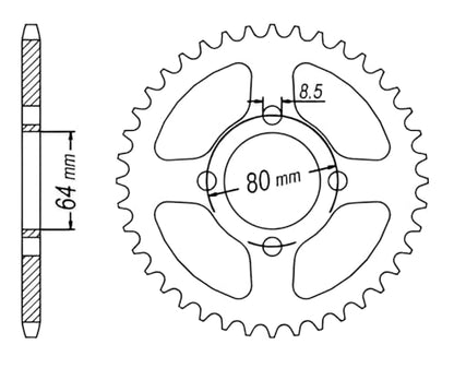 420 Motorcycle Drive Sprocket and Chain Kit compatible with Yamaha TT-R 90 2000-2007