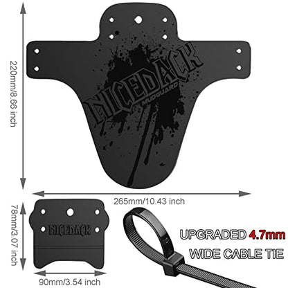Mountain Bike Fenders, Fits 20-29 Inch MTB, 2-Piece Set - color: A- Black-Gray