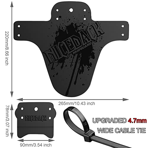 Mountain Bike Fenders, Fits 20-29 Inch MTB, 2-Piece Set - color: A-Black