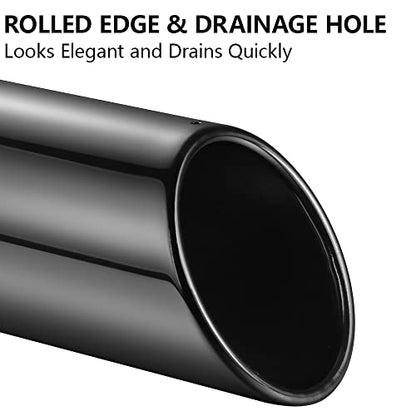 A-KARCK Exhaust Tips Black Chrome 2.25" Inlet, Muffler Tip with Never Fading and Peeling Coating, 2.25" Inlet to 3.5" Outlet 12" Long - size: 2.25" inlet - 3.5" outlet, 12" long