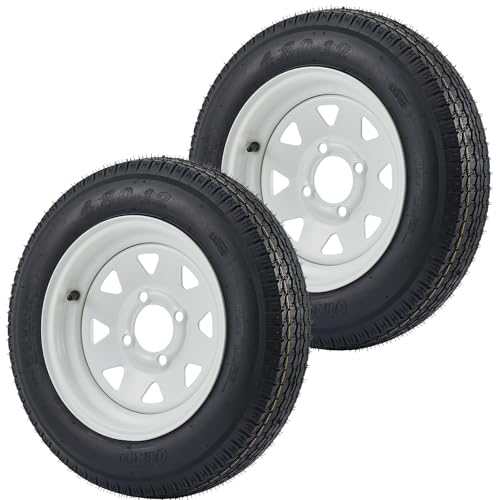 4.80-12 4.80x12 480-12 4.80-12 Trailer Tires with 12 in Rims, 4 Lug on 4 in, Load Range C, 6PR (480-12 with 4lug) - size: 4.80-12, style: 4 lug on 4"