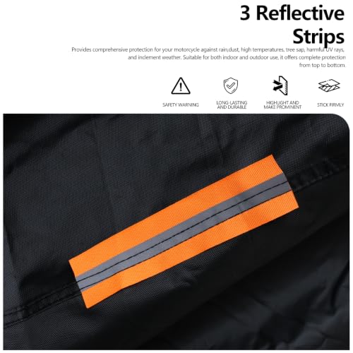Motorcycle Cover Fit for Harley Cruiser Models & Most Other Cruiser Models - color: Black-[3XL-For Cruiser Model]