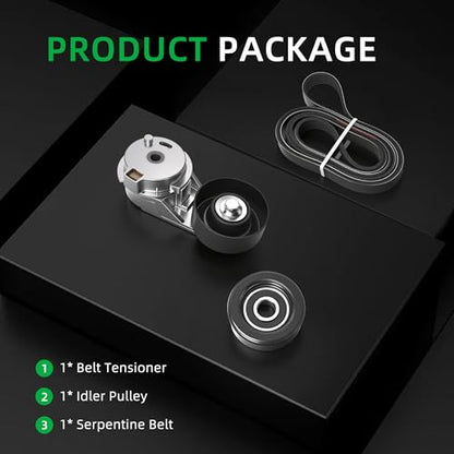 Belt Tensioner Idler Pulley Serpentine Belt Kit for Chevy Trailblazer 02-09 - size: for Bravada/Rainier 2002-2009