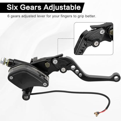 7/8" 22mm Motorcycle Brake Clutch Pump Lever, Black - color: Black