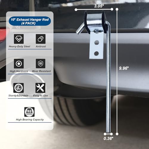 4Pcs Universal Heavy Duty Exhaust Hanger Rod