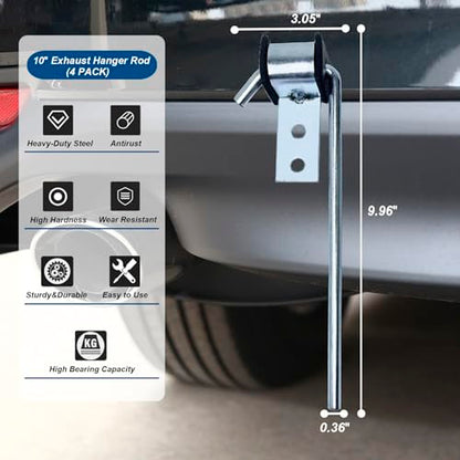 4Pcs Universal Heavy Duty Exhaust Hanger Rod
