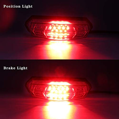 Universal Clear Integrated Motorcycle 25 LED Tail Light With Turn Signal Function For Dirt Bike Buggy Chooper Cruiser ATV(clear) - color: clear