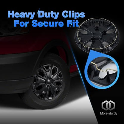 Hubcap Wheel Covers for 2015-2026 Ford Transit 150 250 350 350HD - color: 4 pcs Black Lacquer