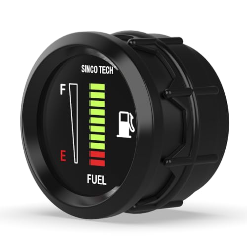 12V/24V Universal 2" 52mm Fuel Level Gauge Auto Car Meter White LED Light (Fuel Gauge)
