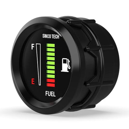 12V/24V Universal 2" 52mm Fuel Level Gauge Auto Car Meter White LED Light (Fuel Gauge)