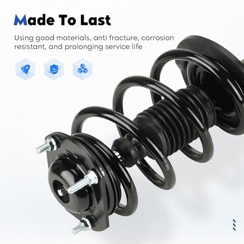 Front Struts w/Coil Spring Assembly Shock Absorber Fit for 07-12 GMC Acadia/08-12 Buick Enclave/07-10 Saturn Outlook/09-12 Chevy Traverse, All Models 3.6L V6 Gas Only, Replace for 172518
