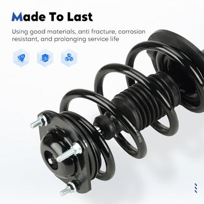 Front Struts w/Coil Spring Assembly Shock Absorber Fit for 07-12 GMC Acadia/08-12 Buick Enclave/07-10 Saturn Outlook/09-12 Chevy Traverse, All Models 3.6L V6 Gas Only, Replace for 172518